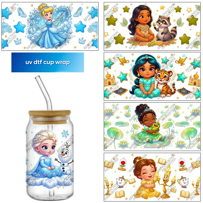 Popular 30 Designs Cartoon cute pattern 16oz UV DTF Transfer 3D Sticker Decals Glass Can Cups wrap Creative Craft DIY