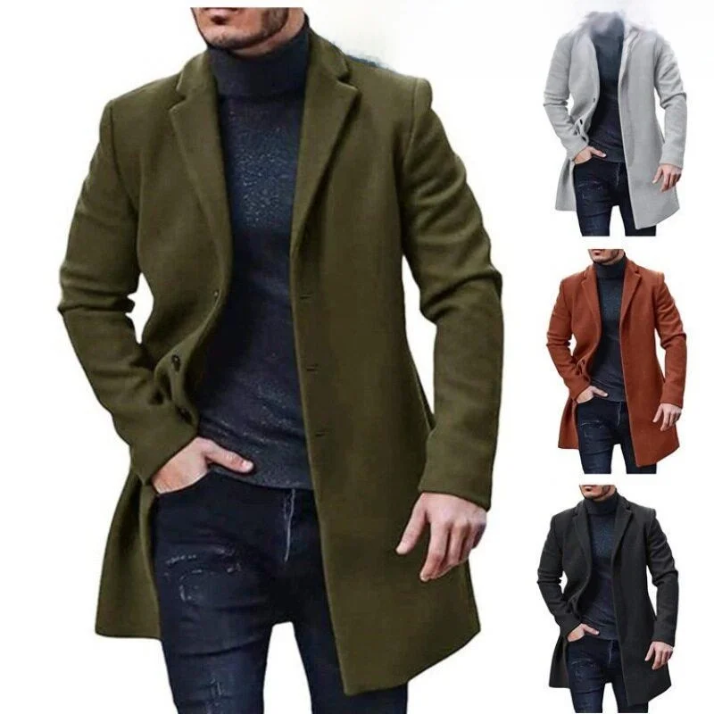 

European Size Woolen Coat Cross-Border Medium-Length Windbreaker Jacket in Multiple Colors for Children Fashion Urban Style