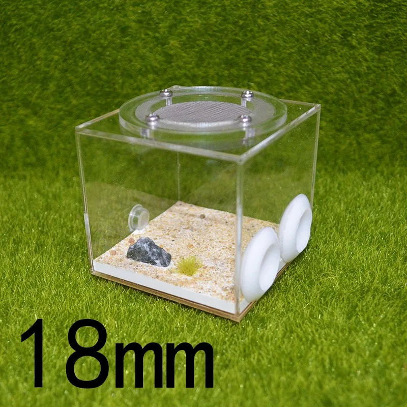 18mm Diameter Dual-Tube Nest Acrylic Ant Enclosure for Pets Tube Breeding Nest Activity Area: 7x7x7cm