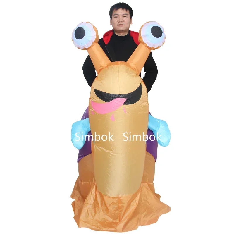 Simbok Halloween Party Inflatable Costume Cycling Snail Funny Blow Up Suit Party Clothing Fancy Dress for Adult Y