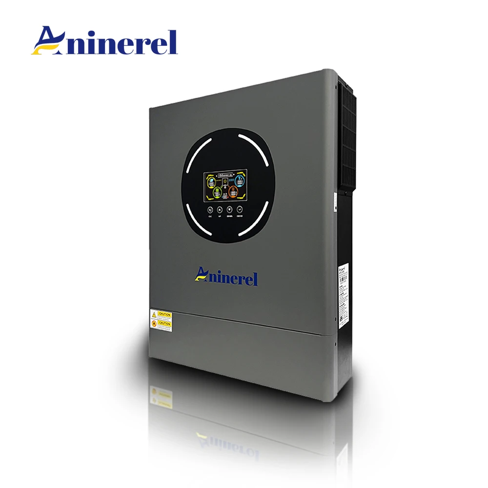 Aninerel 24V 4200W Hybride Solar Inverter 6200W 11000W 48V MPPT Zuivere Sinusgolf Dubbele Uitgangen 220VAC Off-Grid PV Inverter Met WIFI LCD Display Geen Batterijmodus PV 60-500Vdc EU Op Voorraad