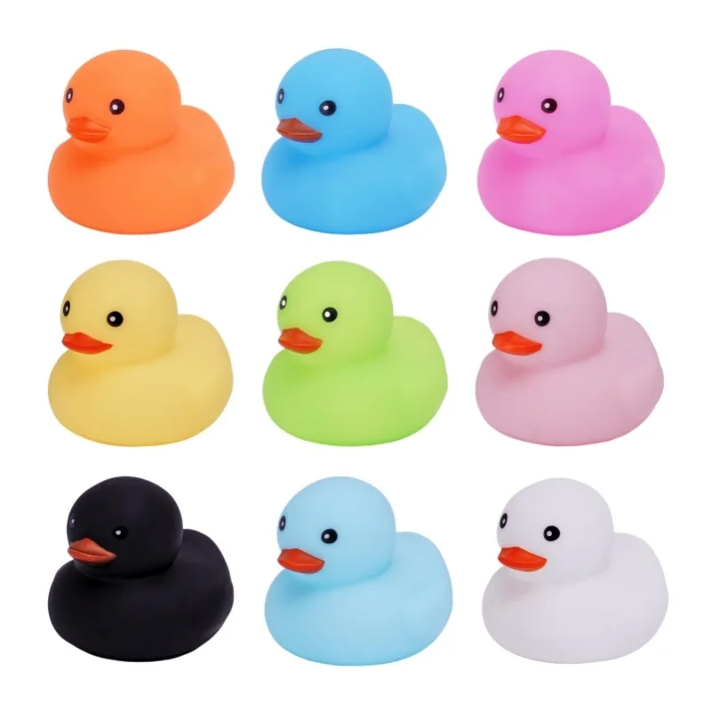 100pcs Rubber Duck Kids Toy Duck Baby Bath Toys Summer Beach Shower Game Toy Birthday Gift For Children