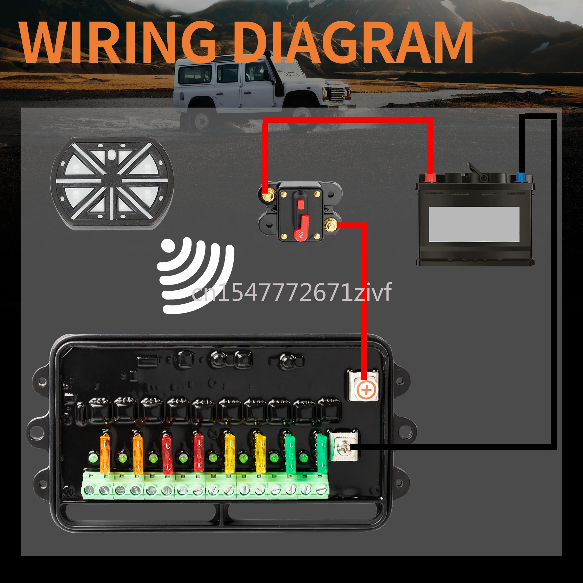 سيارة 12 فولت 24 فولت LED تشغيل/إيقاف 8-مجموعة لوحة التبديل RFB عالية الطاقة المتكاملة RGB ضوء مع التحكم اللاسلكي #5