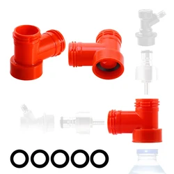 3PCS/LOT Plastic Carbonation Cap Tee Adapter, Oxygen Free Brewing Soda PET Bottles Filling Cap Handy 3-Way Adapter