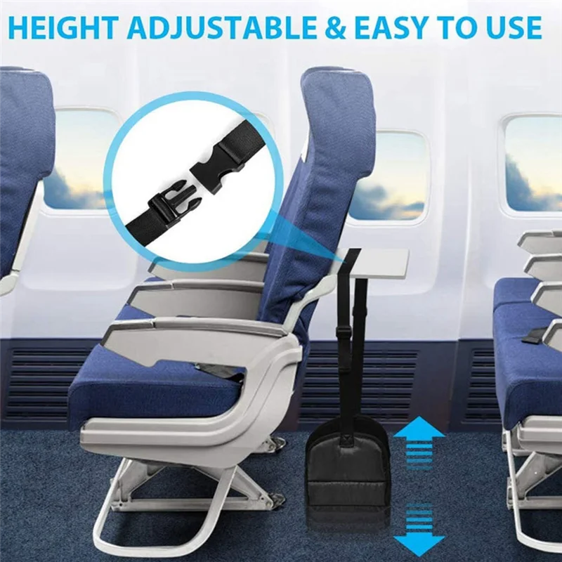 【HOT】Airplane Foot Hammock, Foot Rest For Under Desk At Work, Length Adjustable Airplane Foot Rest, With Eye Mask