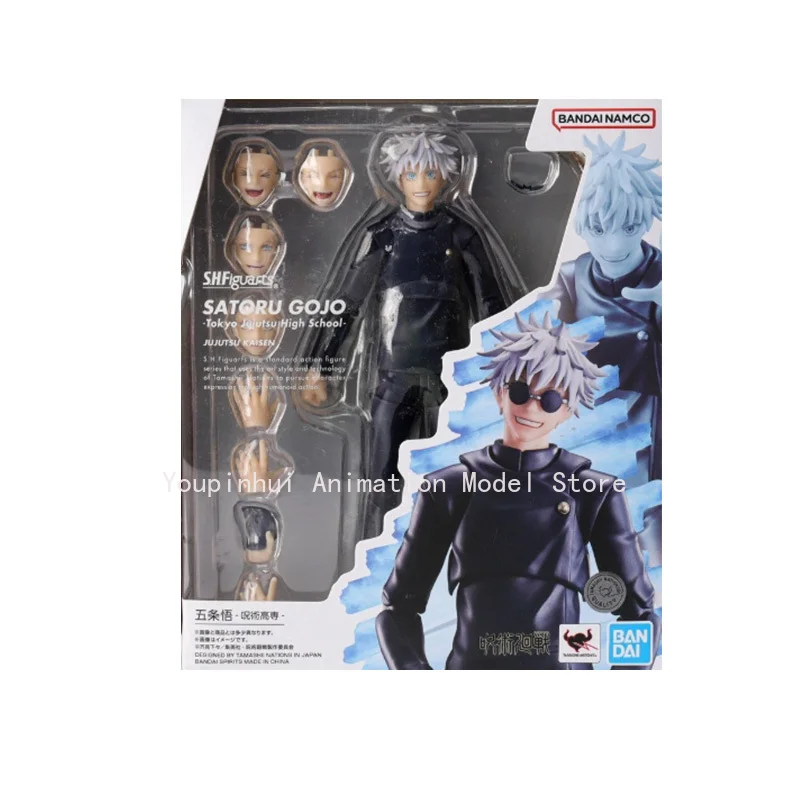 متوفر في المخزون بانداي S.H.Figuarts SHF SATORU GOJO طوكيو Jujutsu المدرسة الثانوية أطقم منمذجة أنيمي عمل مقاتلة الانتهاء نموذج هدية