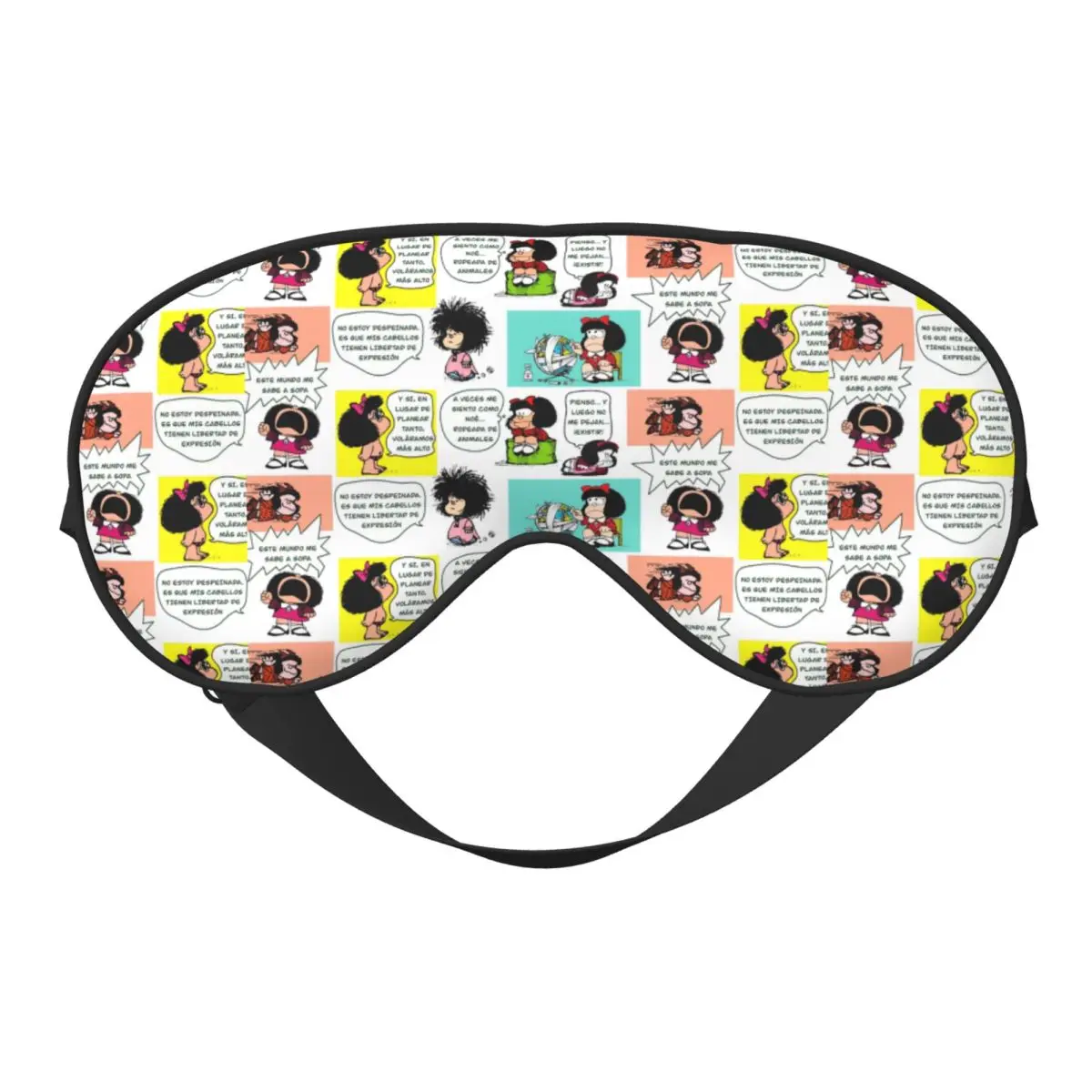 

Manga Quino Mafalda Sleep Eye Masks Kawaii Cartoon Two Side Nap Health Eye Cover For Hotel Men Women Adjustable Eye Patches