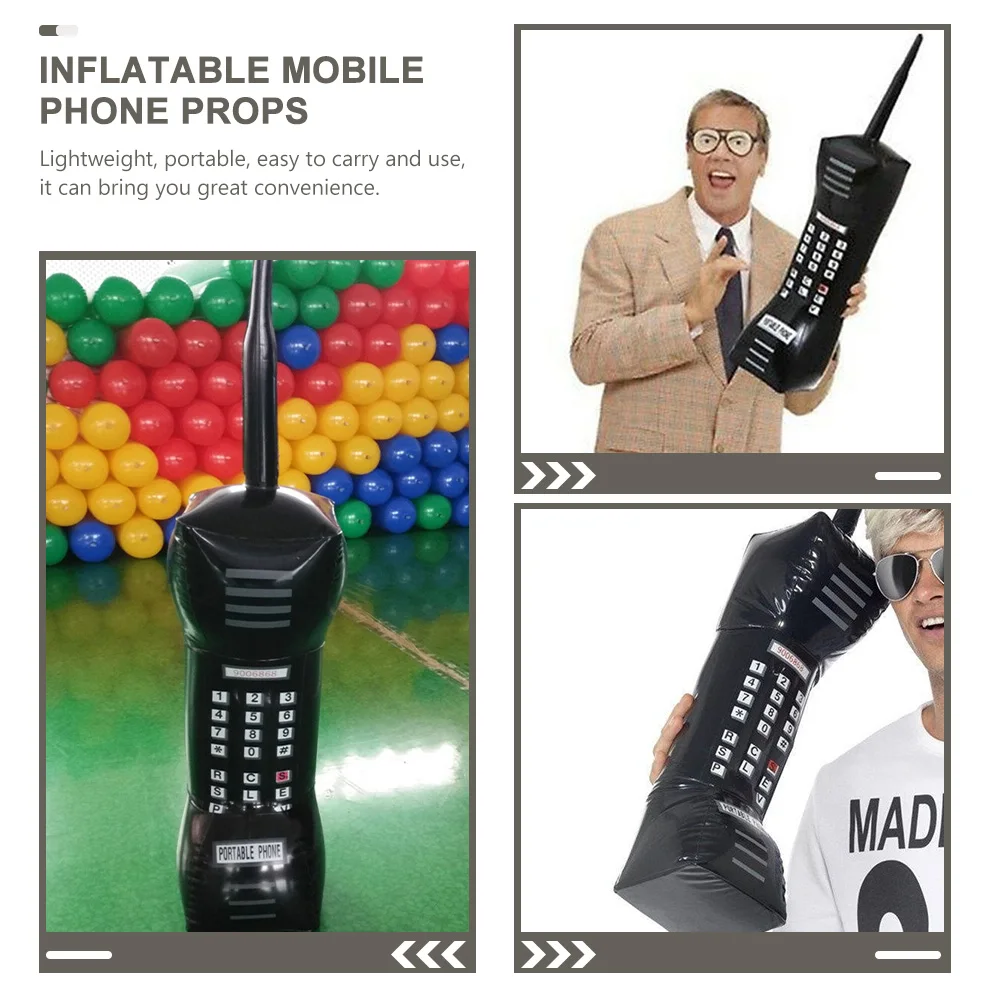 

2pcs Inflatable Phone PVC Fake Favors Pretend Play Toy Lightweight Fun Photo Prop Decor Kids Adults