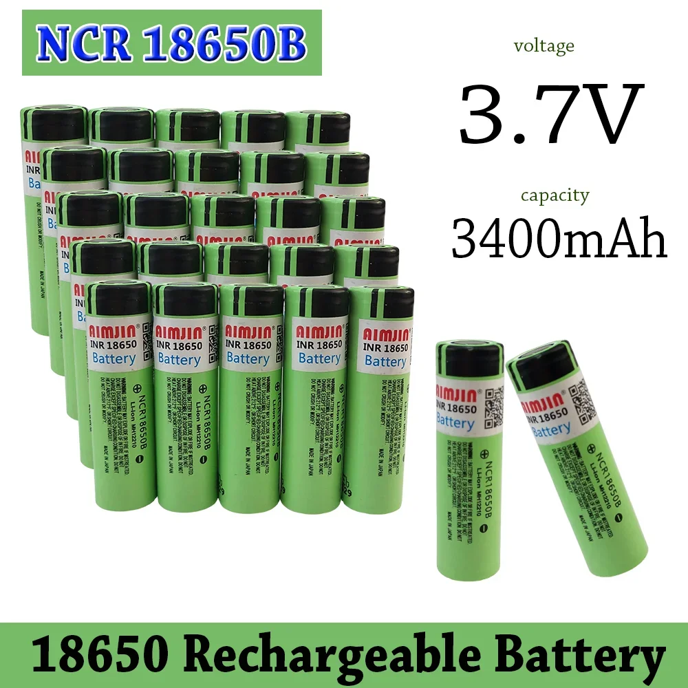 

18650 3400mAh 3.7V NCR18650B Lithium Rechargeable Battery for Computer Toy Fan Laptop Lamps Power Bank Flashlight