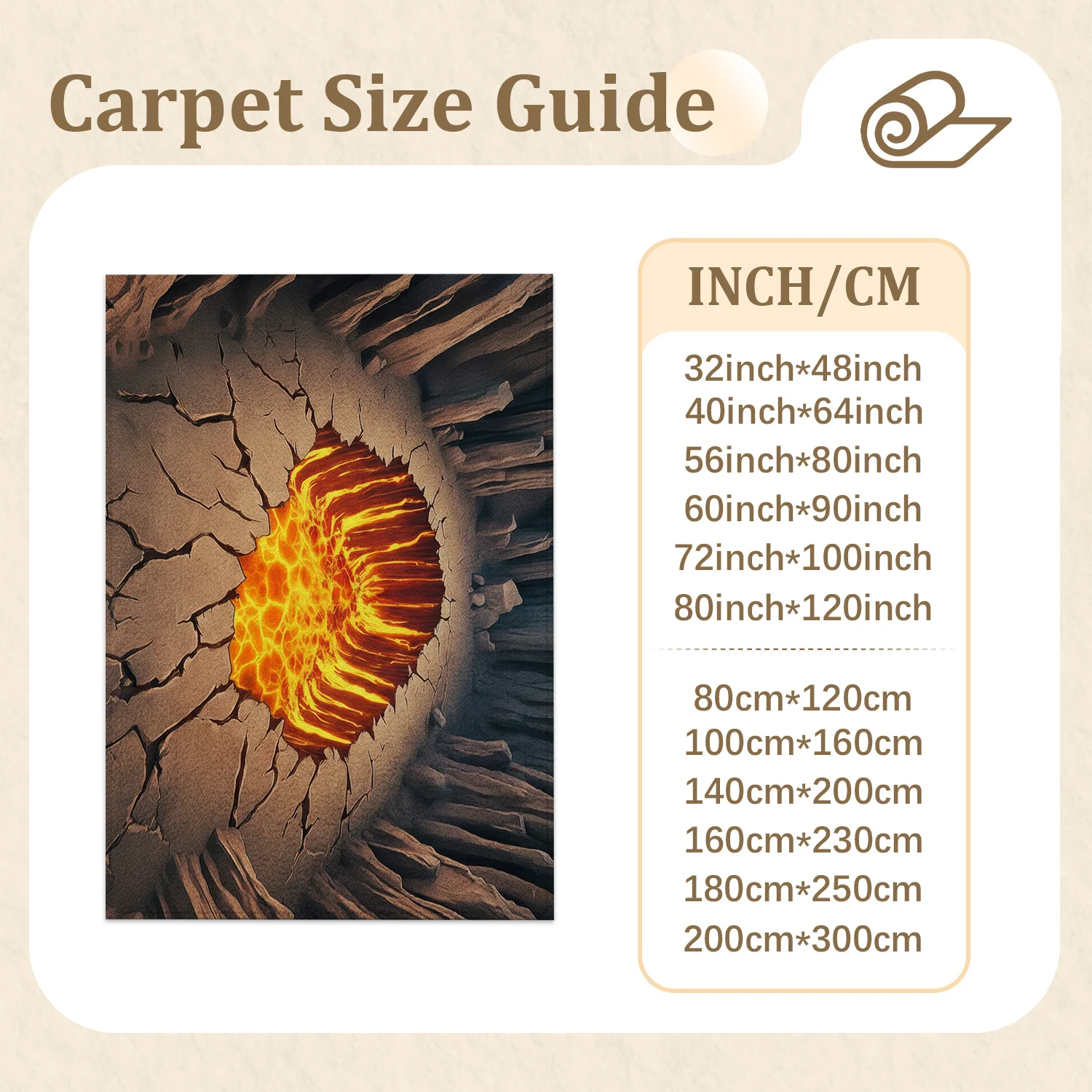 Large Indoor Area Rug, Soft Velvet Low Pile with Non-Slip Dotted Backing, Machine Washable, Volcano Lava Cracked Earth Pattern for Living Room & Bedroom Floor Decor