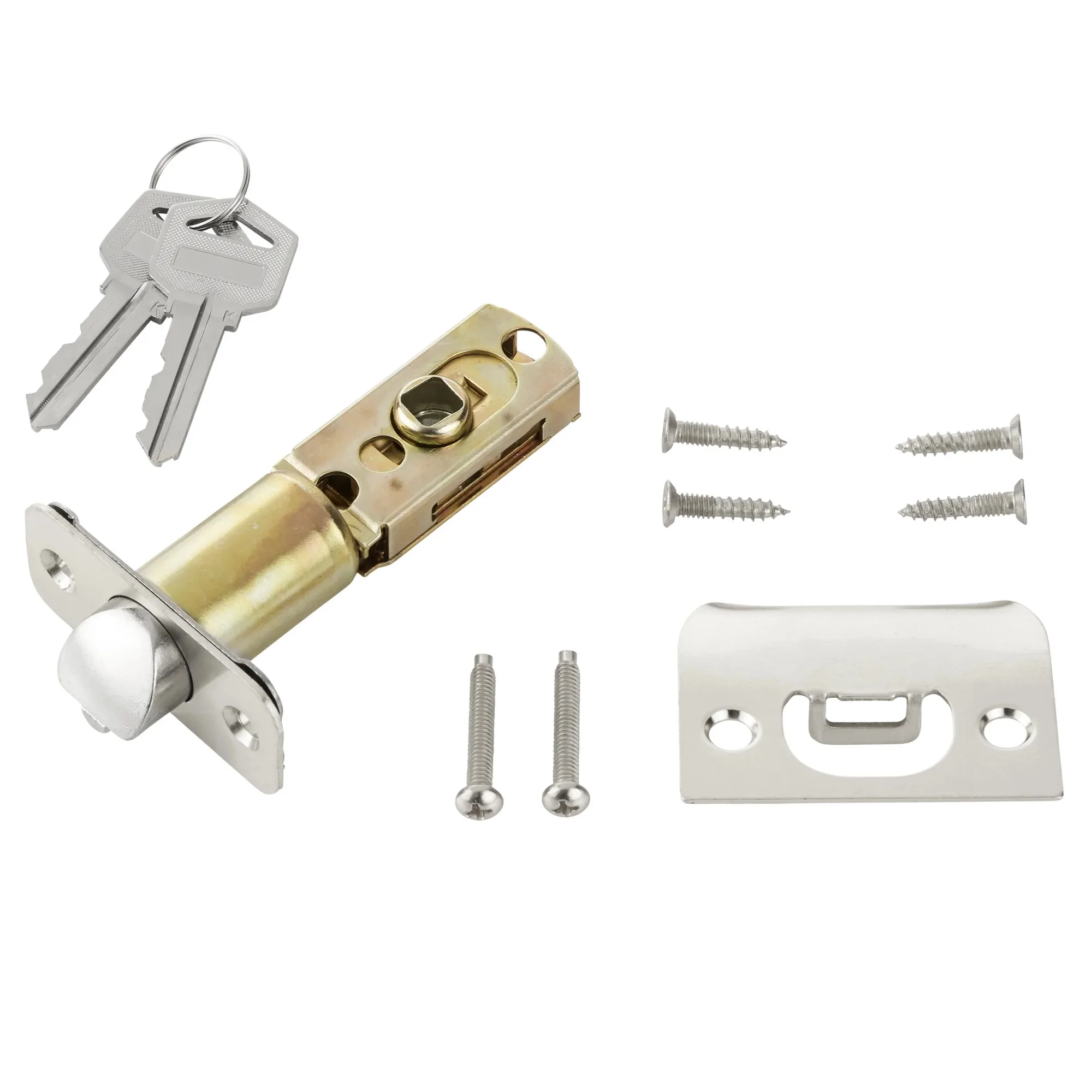 (4 bungkus) Gagang Pintu Gaya Tulip Entri Berkunci, Baja Tahan Karat