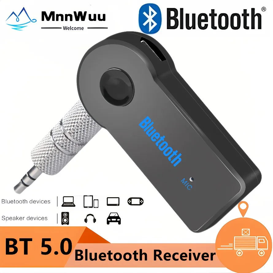 Bluetooth AUX Adapter for Car Earphones Speakers Wireless Bluetooth Audio Receiver Hands-Free Call Car Kits with AUX 3.5mm