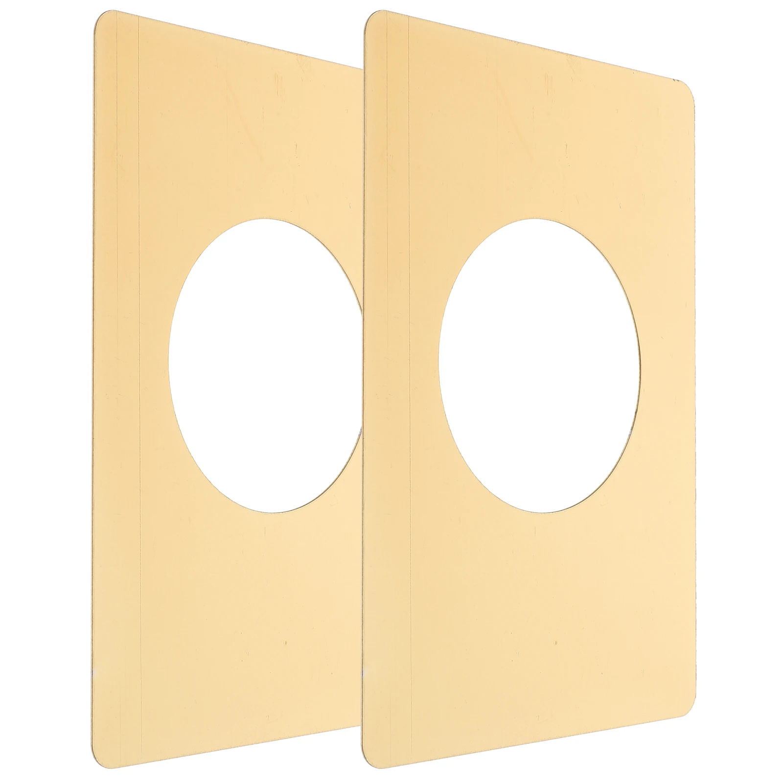 

2 Pcs Door Lock Boot Striker Plate Dead Bolt Cover Golden Deadbolt Covers Plates Blank