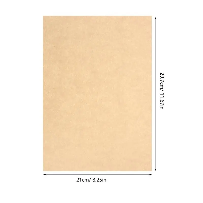 50Pcs A4 Paper Sheets Parchment Retro Paper For Certificate And Diploma Envelopes Stationery Blank Greeting Cards Light Brown