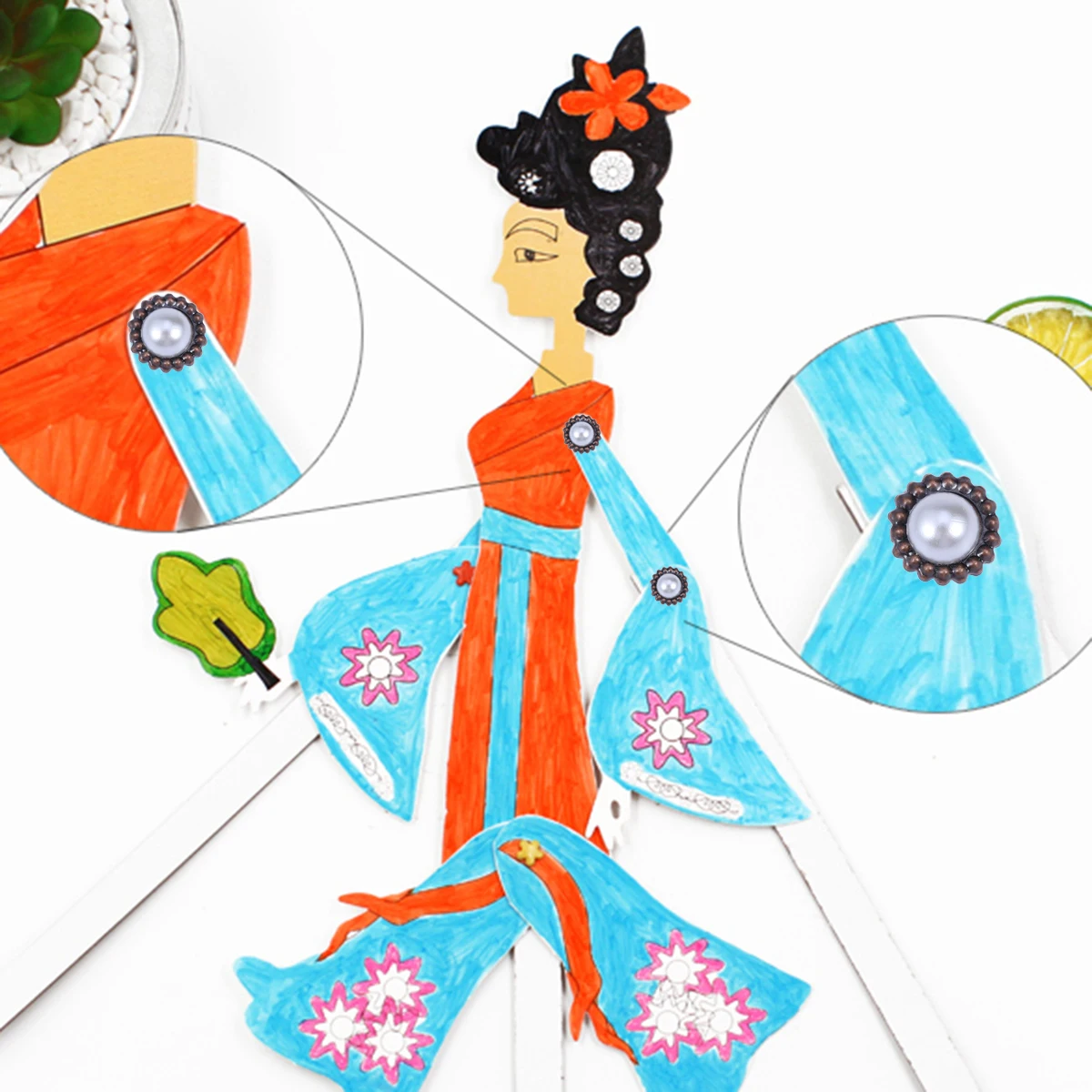 

20pc Pearl Brads Paper Fasteners Metal Round Brads for Craft Scrapbook Album Decorations Retro Design Long Service Life Without