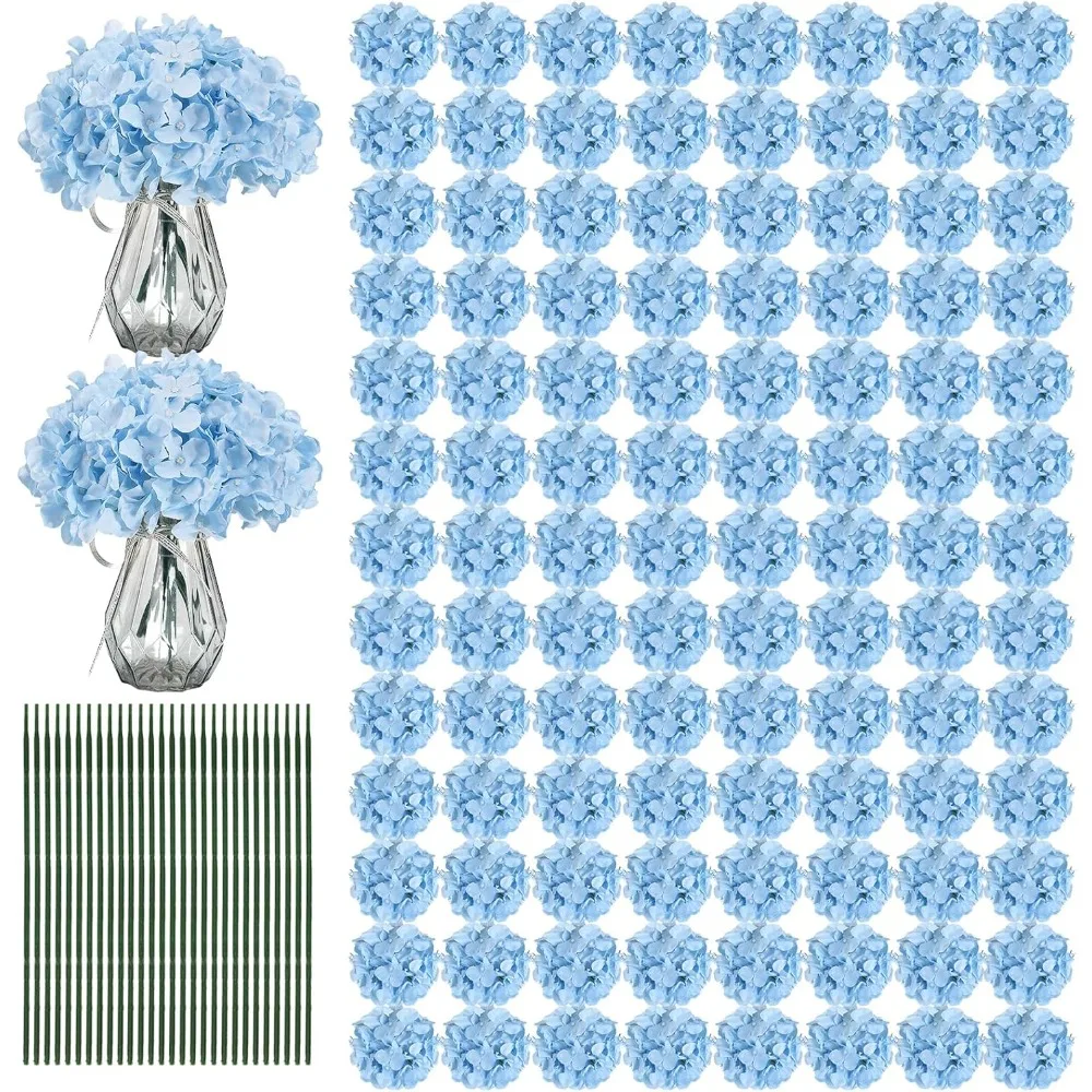 

Hydrangea Artificial Flowers Bulk, 204PCS Blue Flowers, Ffor Outdoor Wedding Centerpieces, Wedding Arch, Party