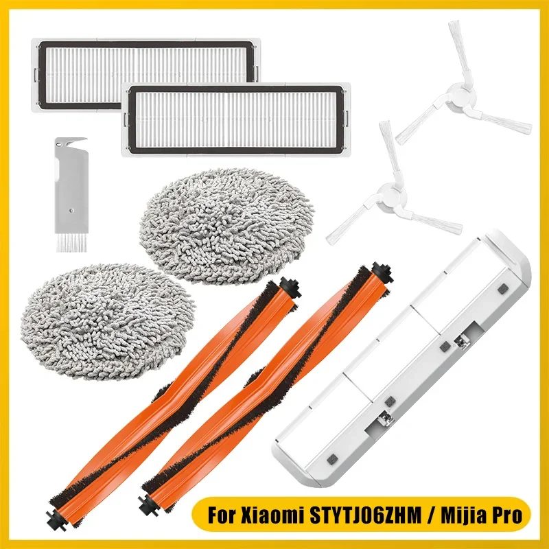 Mop Pads For Xiaomi STYTJ06ZHM & Mijia Pro Self Cleaning Robot Vacuum Cleaner Main Brush Cover Side Brush Filter Accessories Kit