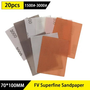 20 szt. 70x100mm FV Superfine Film tarcza szlifierska miękki wodoodporny papier ścierny 600 do 5000 grysów do lakier samochodowy na mokro/sucho