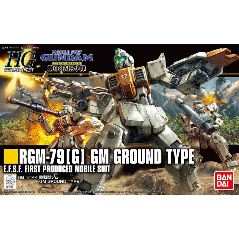 Bandai Genuine HG GM Ground Type RGM-79 1/144 Anime Action Figure Assembly Model Toys Collectible Model Ornaments Gifts For kids