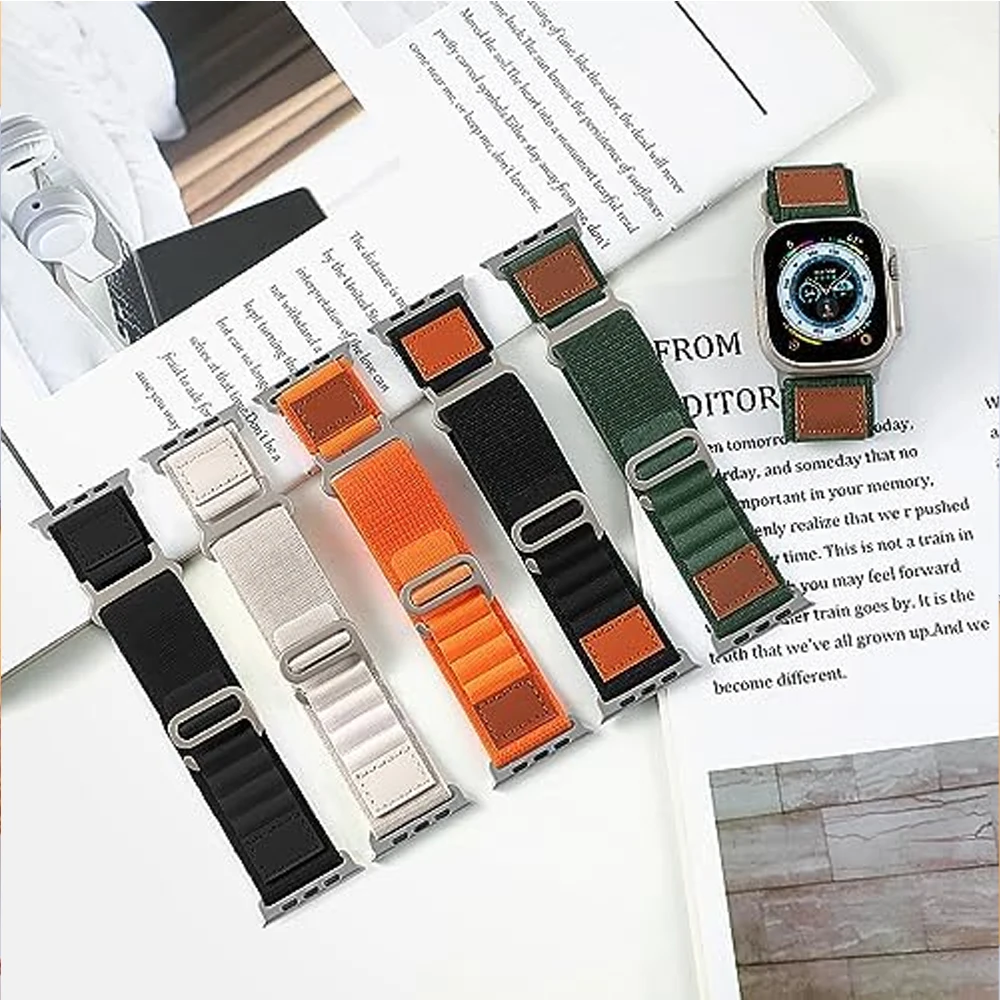 Ремешок Alpine для Apple Watch Ultra Band 49 мм 45 мм 44 мм 42 мм 40 мм 41 мм 44 мм Нейлоновый браслет Correa iWatch Series 9 8 SE 4 3 7 6 5