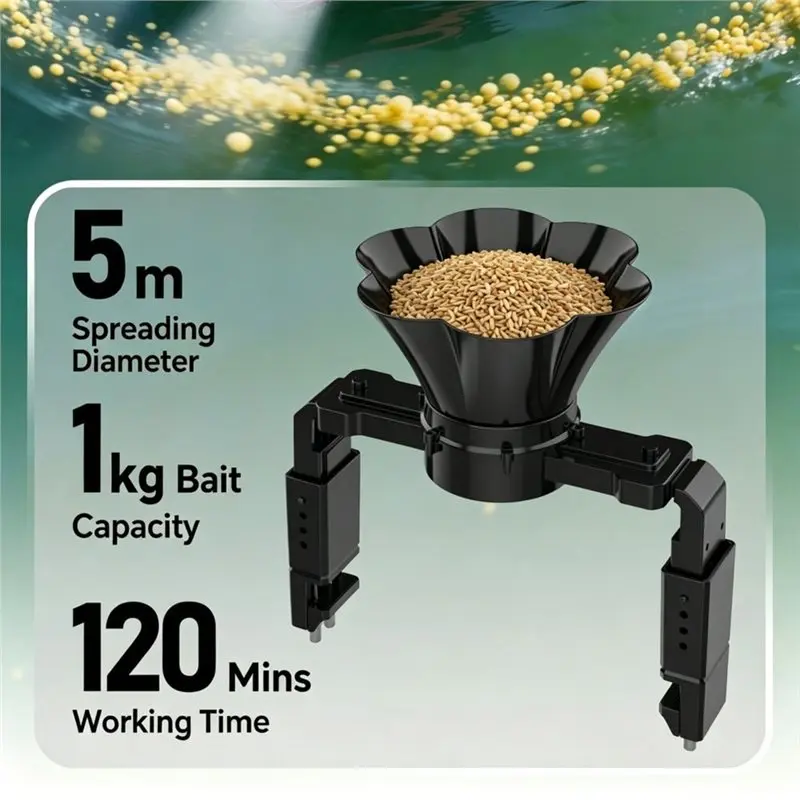 WOTT-Electric Bait Boat With Rotating Spreader, Nesting Boat, Adjustable Height, Wireless Remote Control Sprinkler Device