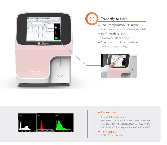 Veterinary Blood Analyzer VET Hematology Analyzer Pink