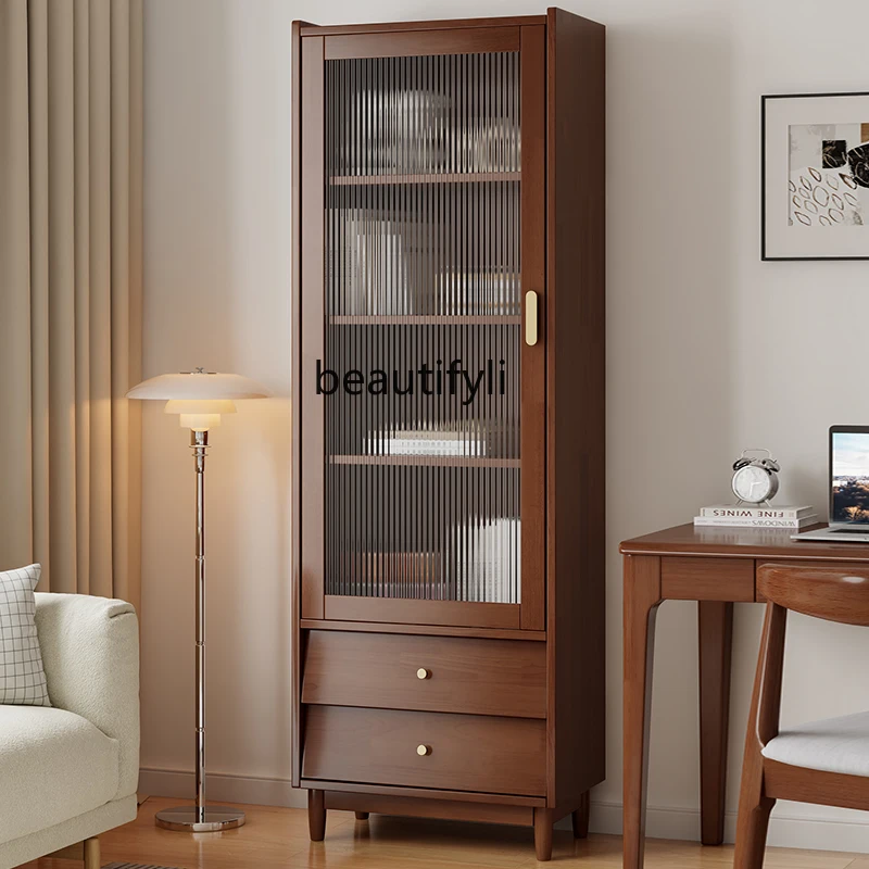 American Bookcase Bookshelf Modern Simple Home Dust-Proof Bookcase Glass Door Display Cabinet