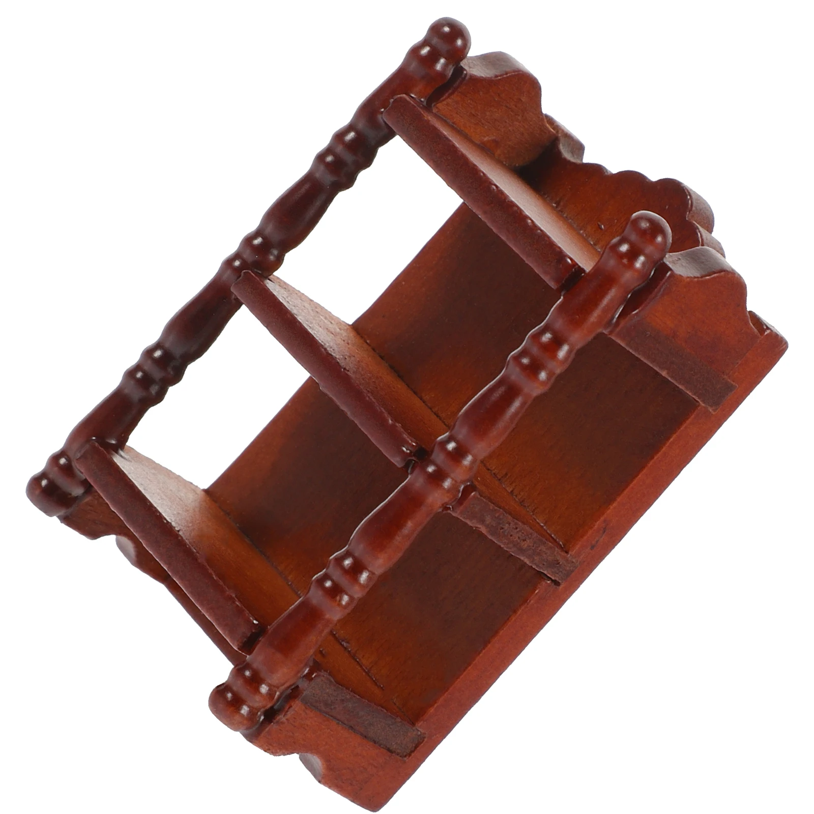

Miniature Wood Nightstand Light Brown Baby Size Storage Rack House Bedroom Accessories Simulation Furniture Toy Mini House