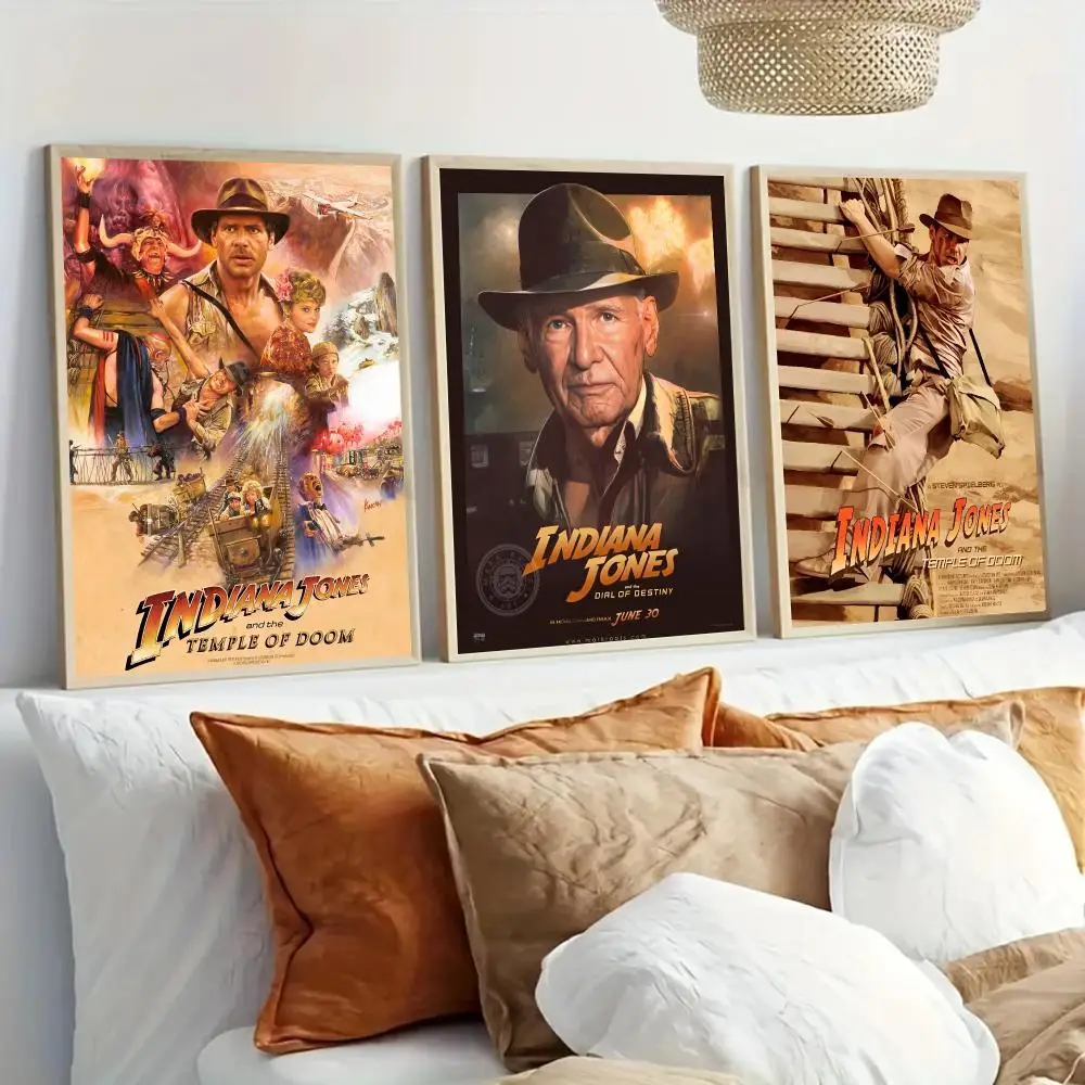Flim I-Indiana Jones Classic Poster Modern Home Living Bedroom Bar Hallway Waterproof Wall Art Aesthetic Decor