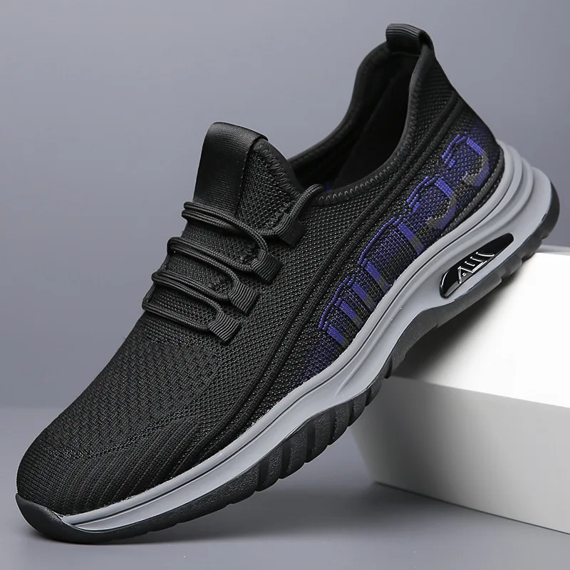 2023 Summer New Men's Shoes Flying Weave Breathable Men's Casual Sports Shoes Walking Shoes Trend Men's Single Shoes