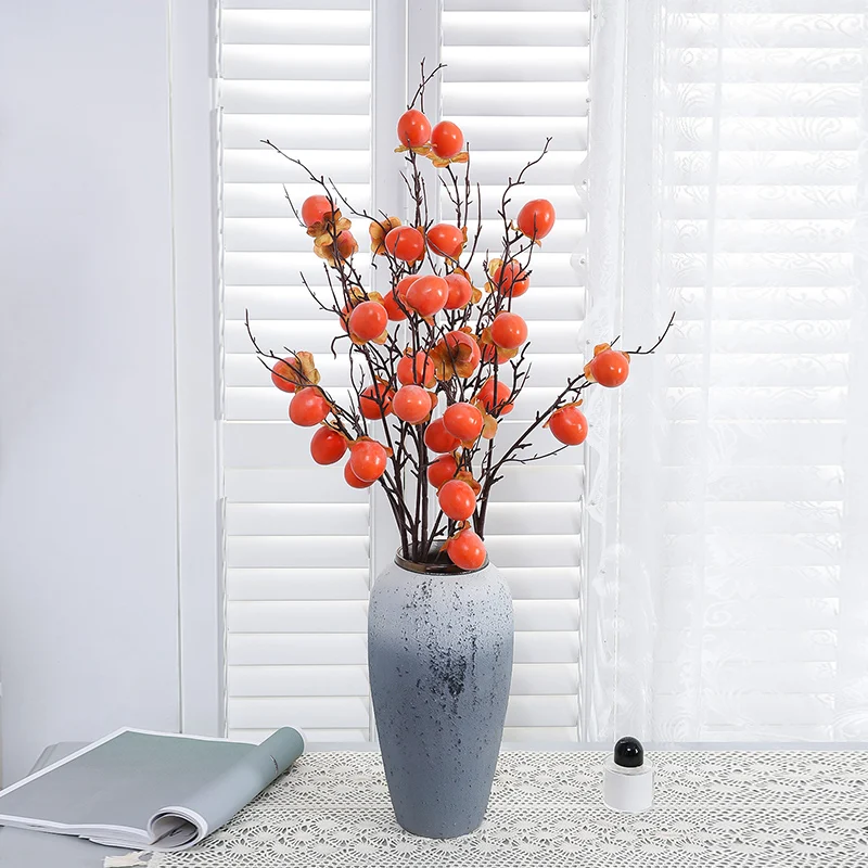 1PC simulated small persimmon branch. Suitable for festival decorations during Spring Festival and New Year, as well as home dec