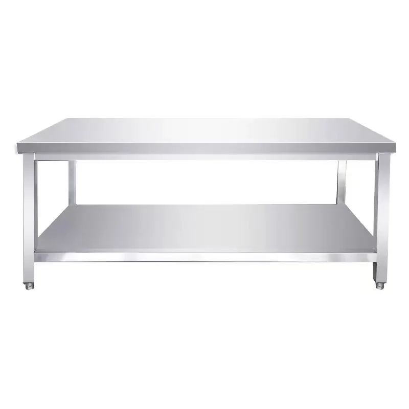 

kz-Commercial 201 Stainless Steel Work Table Polished Finish Self-Cleaning Coating 800kg/m Load Capacity Customized Kitchen%