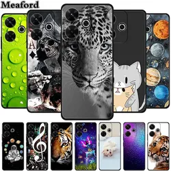 For Poco M6 4G Case Original TPU Soft Silicone Back Cover Phone Cases for Xiaomi PocoM6 4G Protector Flowers Para Shell Bumper