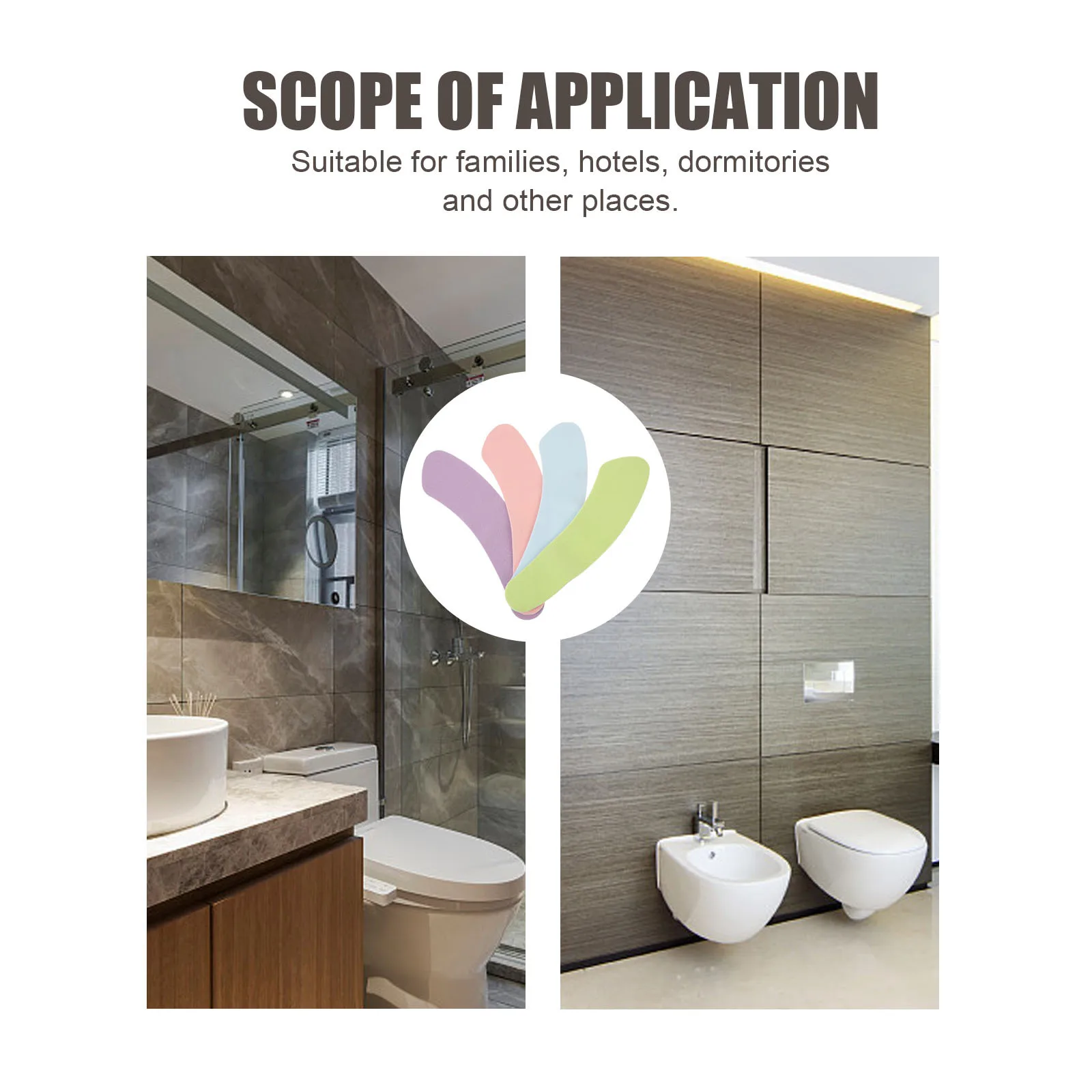 

8pcs Universal Toilet Seat Pads Self-Adhesive Soft Durable Bathroom Supplies For Home Hotel Dorm Use Toilet Mats