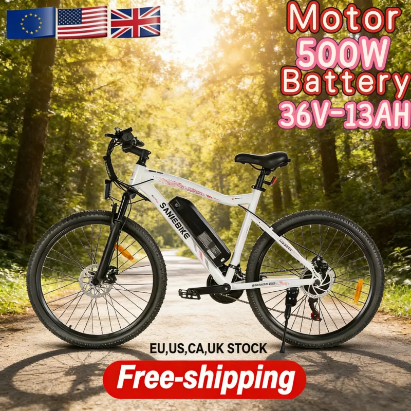 

500w motor electric moped 26*1.95 inch tire adult road bicycle mountain bike 21 speed 36v 13Ah battery electric bicycle Ebike
