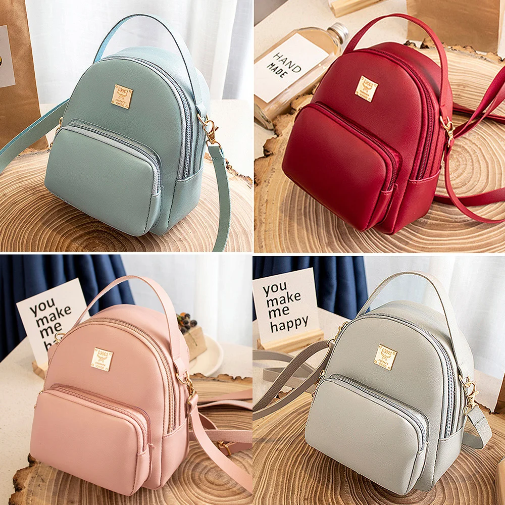 Female Mini Backpack Luxury PU Leather Backpack for Women Shopping Bagpack Small School Bags for Girls Casual Storagfe Bags