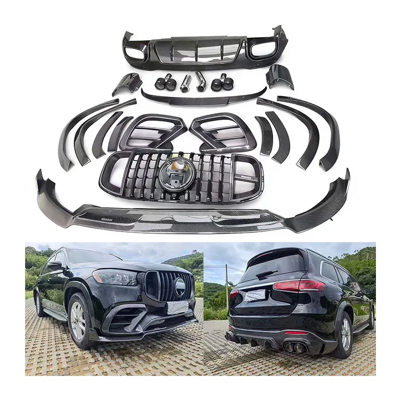 Dream Garage For 2020-2022  Gls63 X167 Carbon Fiber Body Kit Front And Rear Bumper Diffuser Exhaust Tip Front Lip G