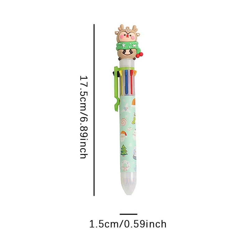 Christmas Eight-color Ballpoint Pen Cute Press Ballpoint Pen Holiday Kid Gift Merry Christmas Decor For Home Xmas Ornament