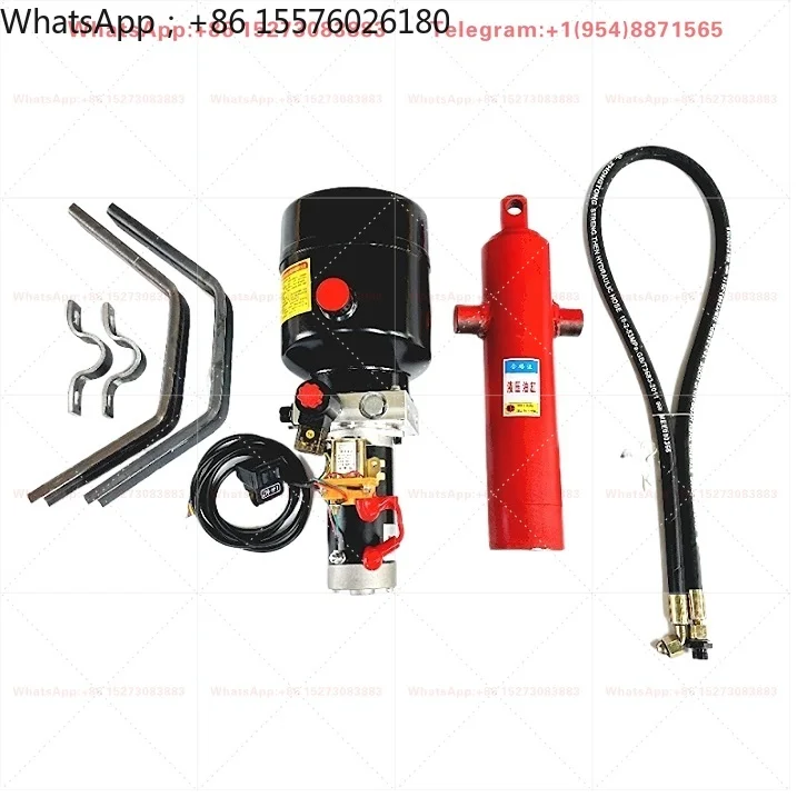 Tricycle electronically controlled hydraulic dump device Motorcycle electric garbage dump truck modified lift dump 12v48v72