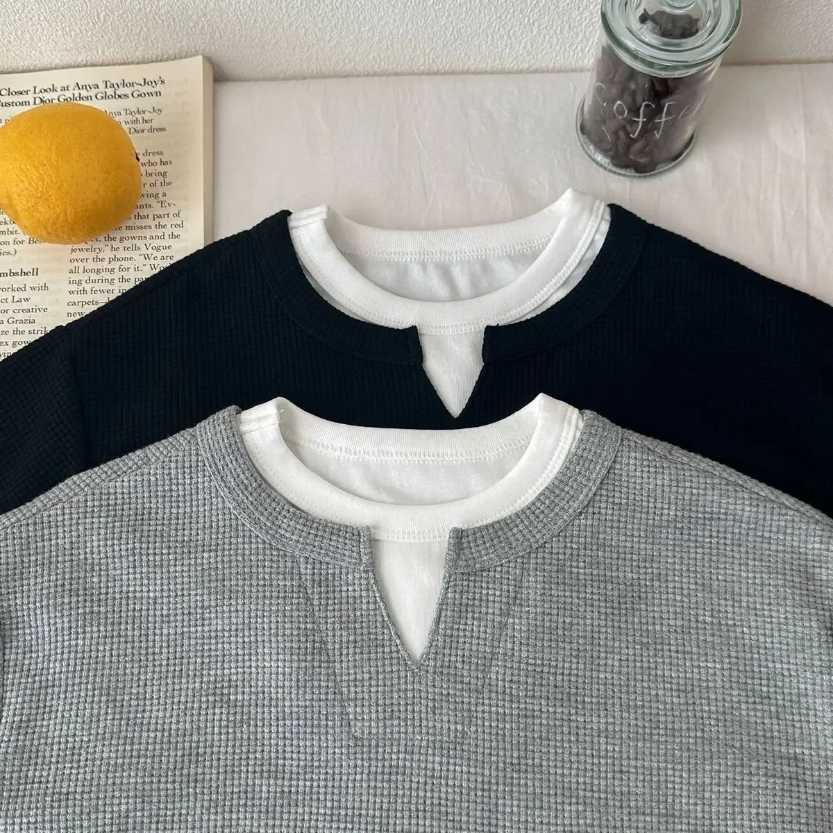 Kinder Jungen Sweatshirt Herbst 2026 Säugling Baby Jungen Pullover Lässig 1-10 Jahre Kinder Jungen Waffel Fake Zweiteilige Oberteile – Detail 14