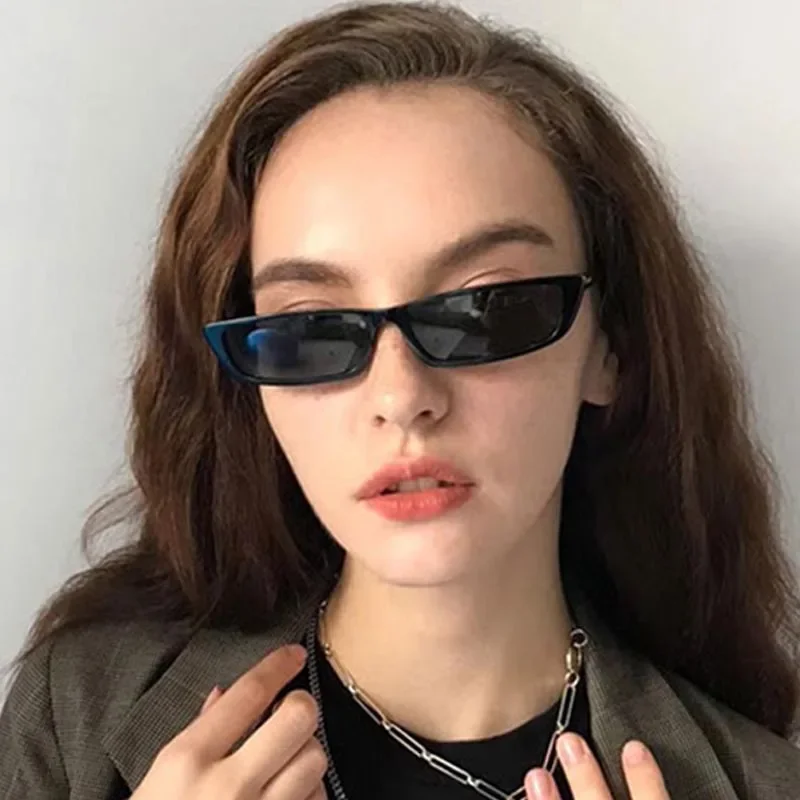 Small Rectangle Sunglasses Fashion Women Retro Small Frame Sun Glasses Vintage Square Narrow Sunglasses Trending Eyewear UV400
