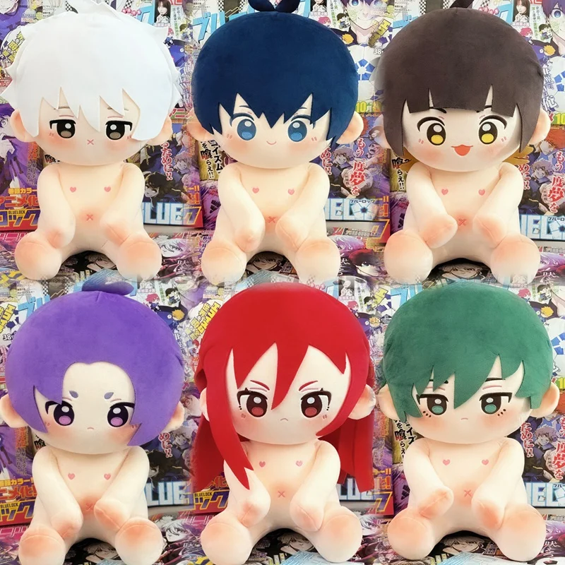 40cm Blue Lock Plush Naked Cotton Doll Toy Isagi Yoichi/Bachira Meguru/Nagi Seishiro Stuffed Plush Anime Idol Doll Cute Gift