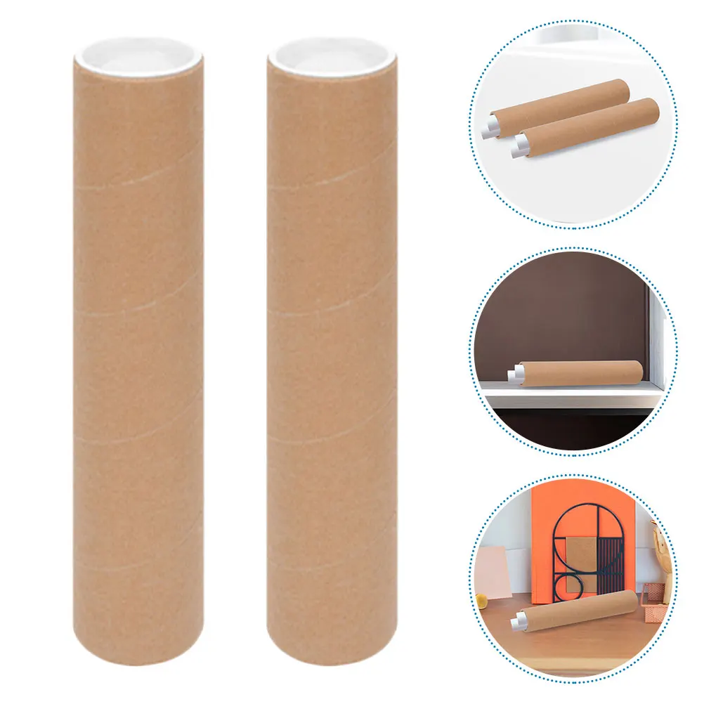 

2 Pcs File Storage Transport Pipe Poster Tubes for Travel Mailing Shipping with Caps Ashes Carrier