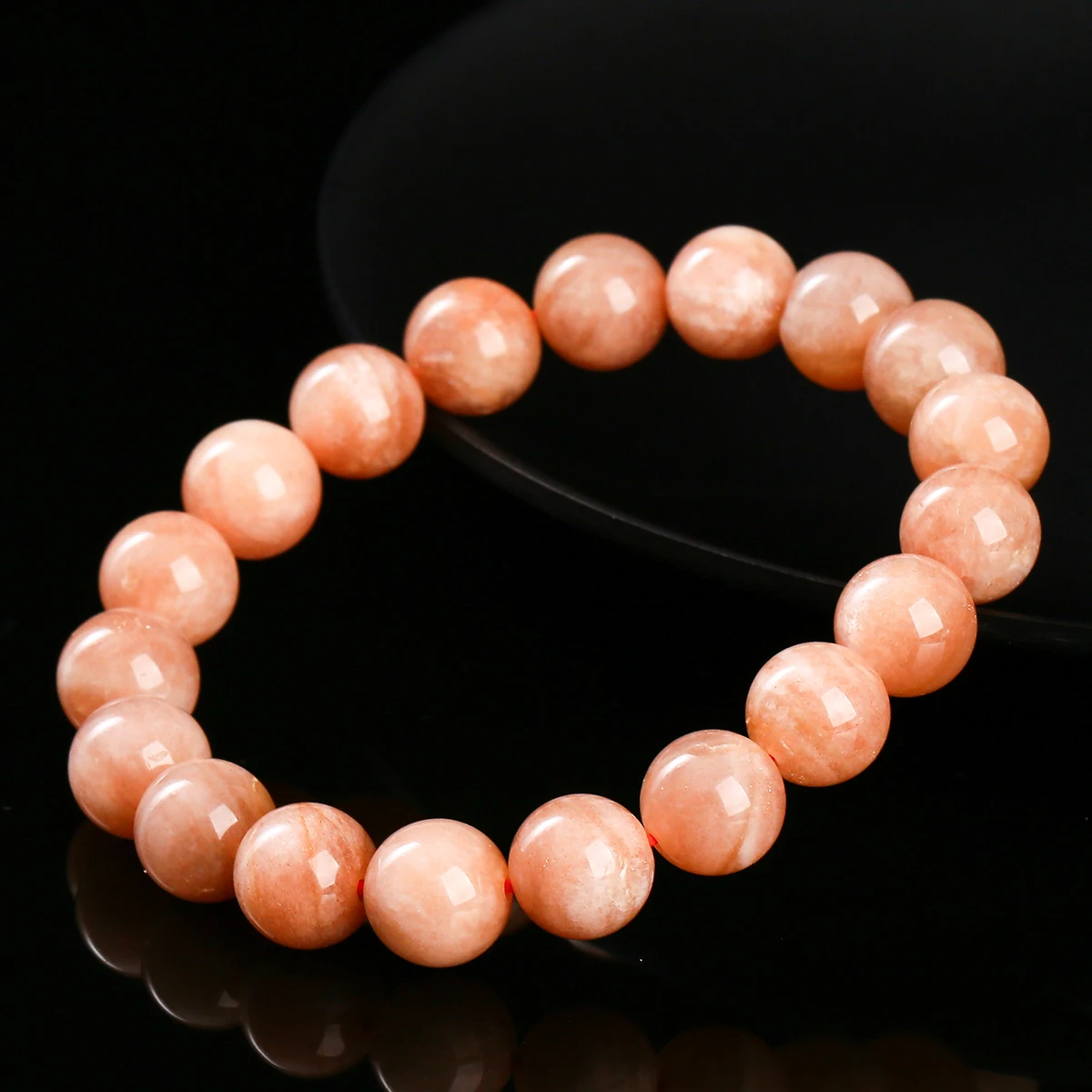 JD Natural Orange Suntone Beaded Bracelets Women Casual Handmade Stretch Bangles Yoga Healing Power Jewelry Pulsera de mujer