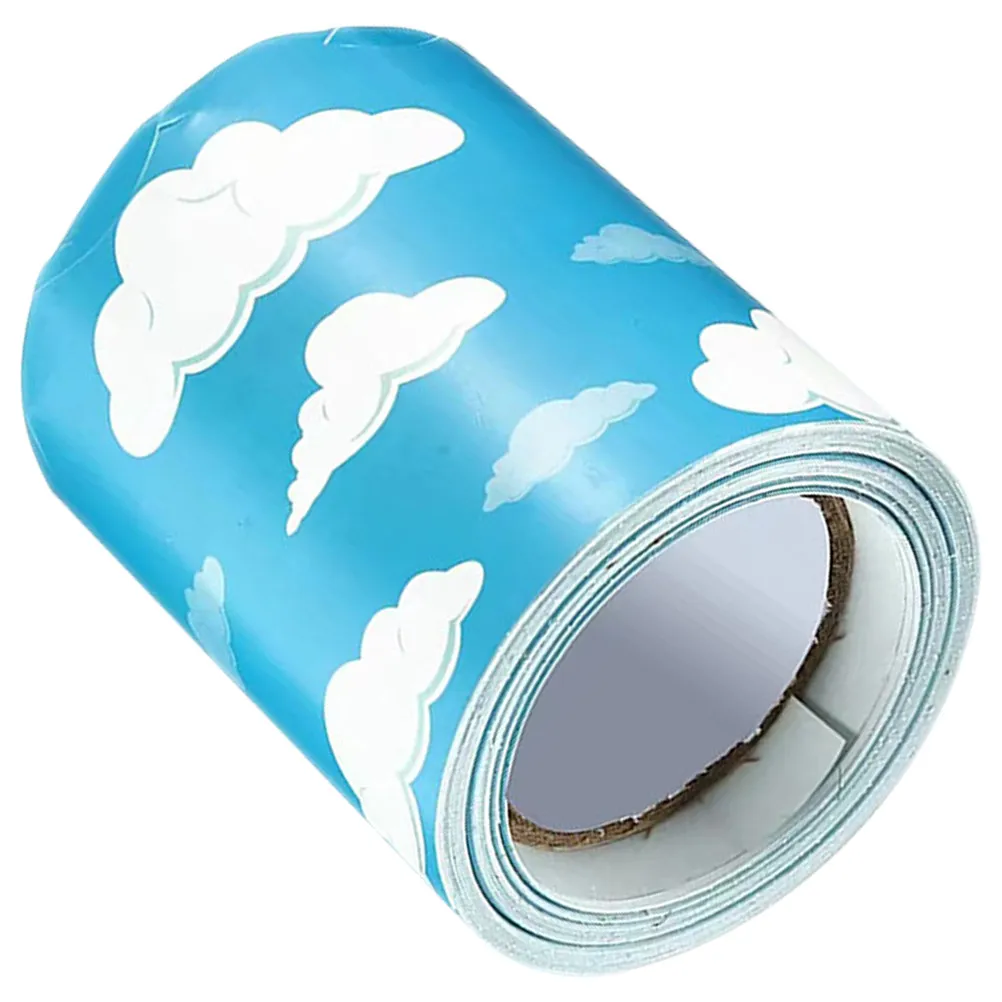 1 Roll Bulletin Board Border Trim Cloud Pattern Blackboard Paper Classroom Wall Decor Removable Border Sticker