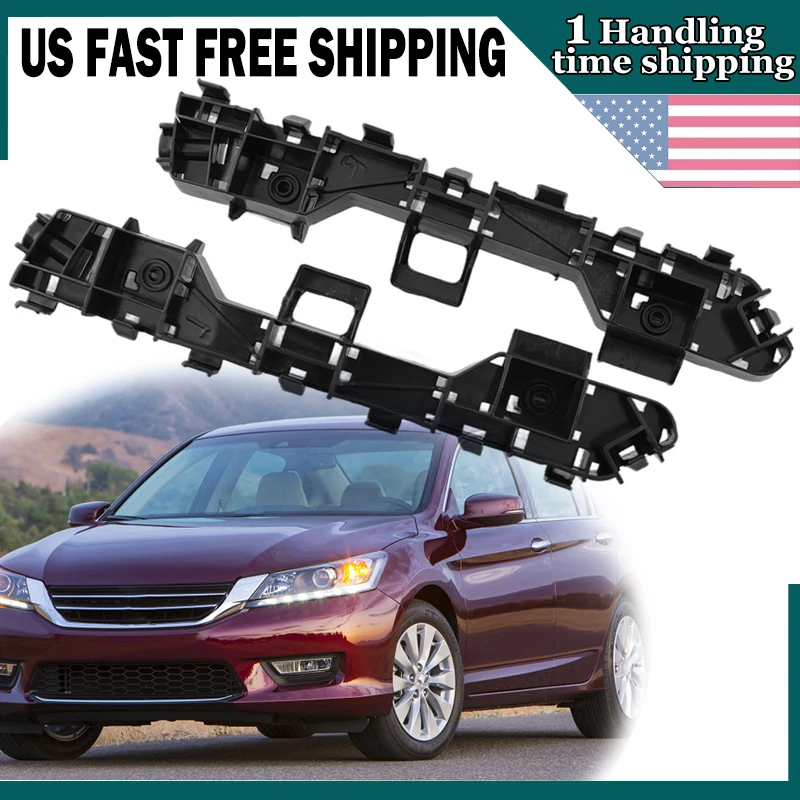 1 Pair Front Bumper Bracket Retainer For Honda Accord 2013-2015 2016 2017 Black Bumper Support Holder Replacement Auto Accessory