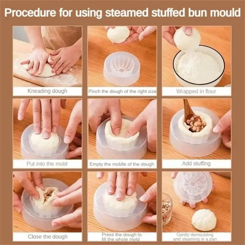Molde para hacer bollos, moldes chinos Baozi, pastelería artesanal, máquina para hacer dumplings, hornear y repostería, herramienta rellena al vapor, accesorios de cocina