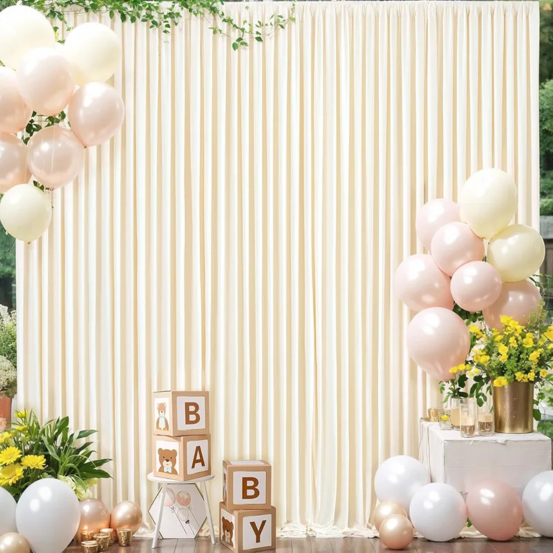 

White Backdrop Curtain for Parties Wedding Wrinkle Free White Photo Curtains Backdrop Drapes Fabric Decoration for Baby Shower