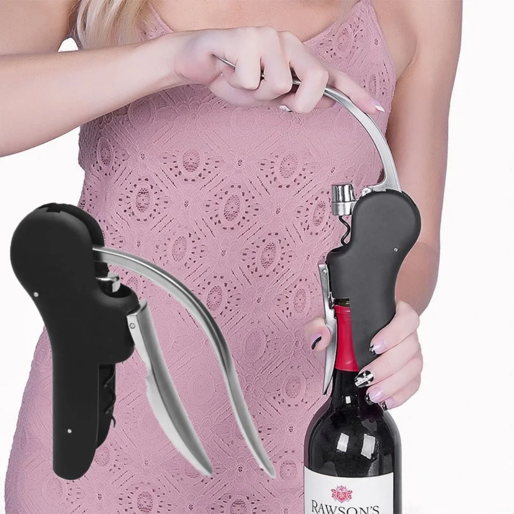 Household Zinc Alloy Corkscrew Cork Drill Manual Labor-saving Bottle Opener Vertical Wine Bottle Lever Party