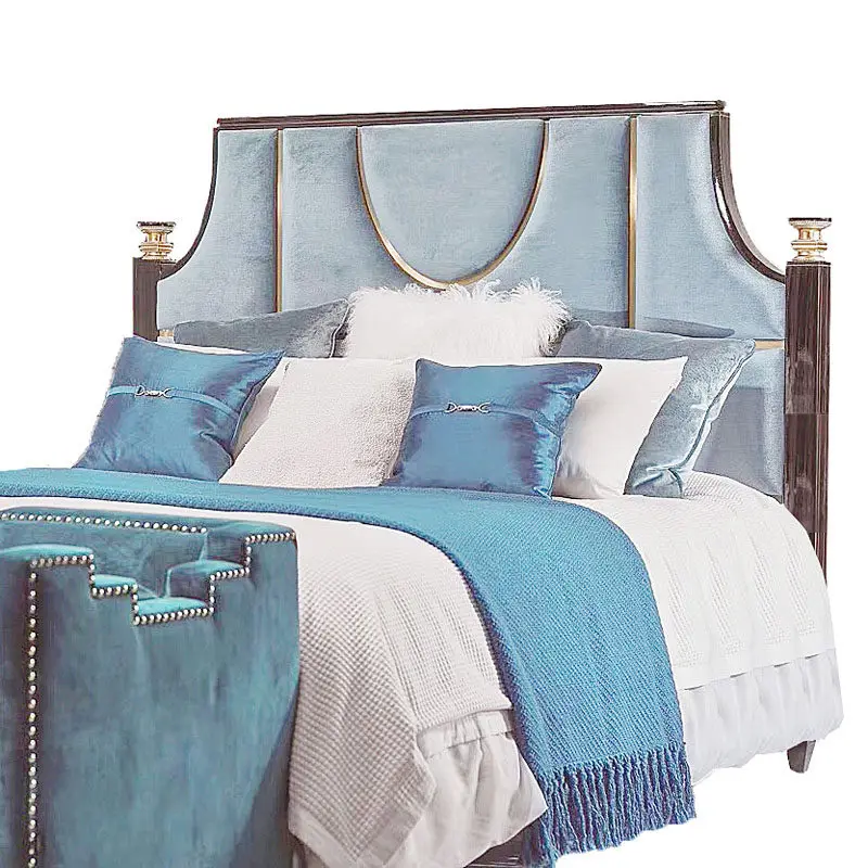 

Nordic simplicity, postmodern style, double fabric bed simplicity, luxury, light luxury